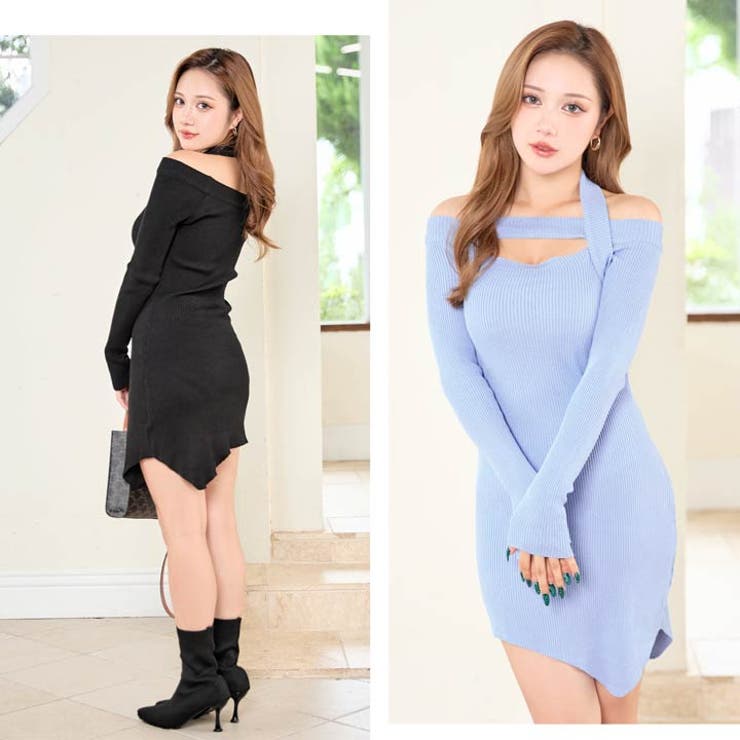 デイジーストア ワンピース ホルターネック風[品番：DY000030252