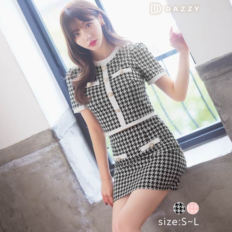 デイジーストア キャバドレス 千鳥柄[品番：DY000030605]｜Dazzy （デイジー）のレディースファッション通販｜SHOPLIST（ショップリスト）