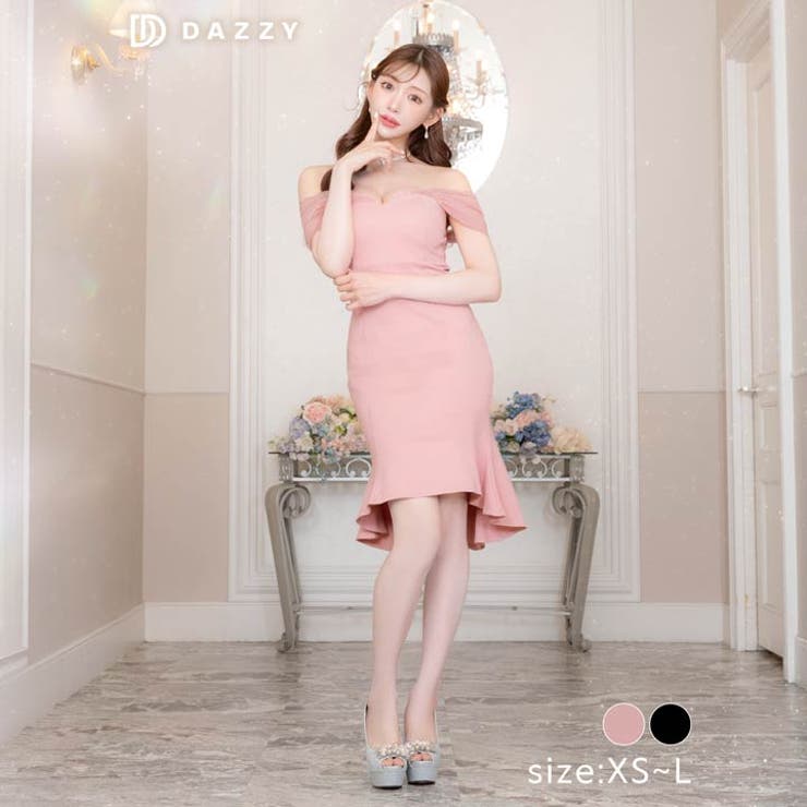 キャバドレス明日花キララ着用 オフショル  シアーフィッシュテール[品番：DY000030770]｜Dazzy（デイジー）のレディースファッション通販｜SHOPLIST（ショップリスト）