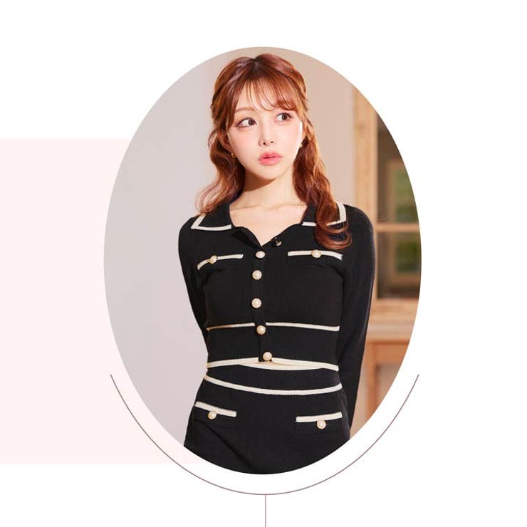 キャバドレス パールボタン バイカラー | Dazzy | 詳細画像12 