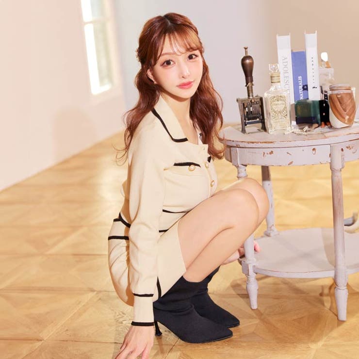 キャバドレス パールボタン バイカラー | Dazzy | 詳細画像4 