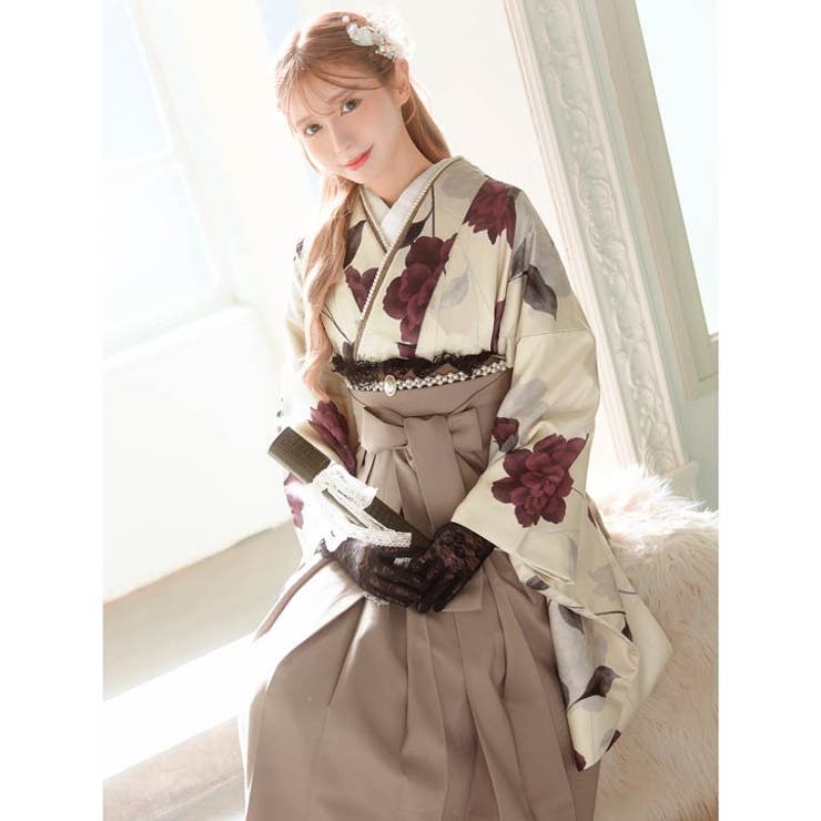 [3点SET]くすみダリア柄二尺袖・袴 | Dazzy | 詳細画像6 