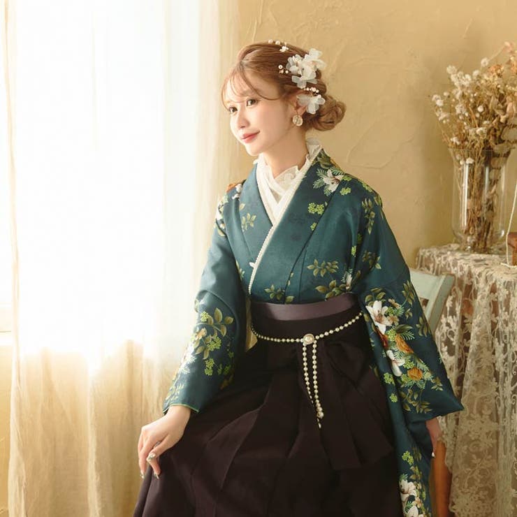 専用　三点まと rose 3点SET]百合×薔薇ブーケ二尺袖・袴[品番：DY000030930]｜Dazzy