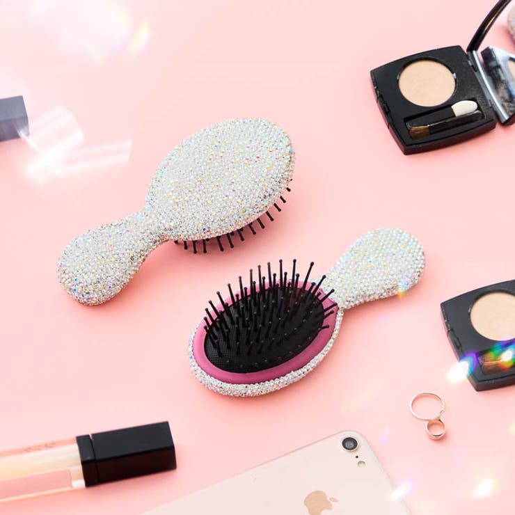 オーロラストーンビジューハンディヘアブラシ | Dazzy | 詳細画像1 