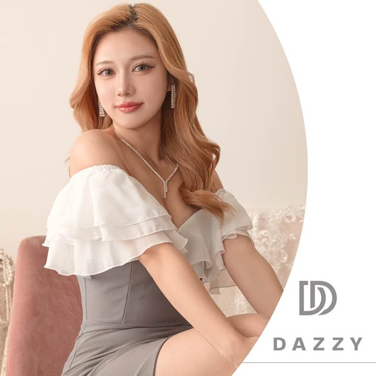 SMLサイズ]サイドギャザーシフォンフリルオフショルタイトミニ