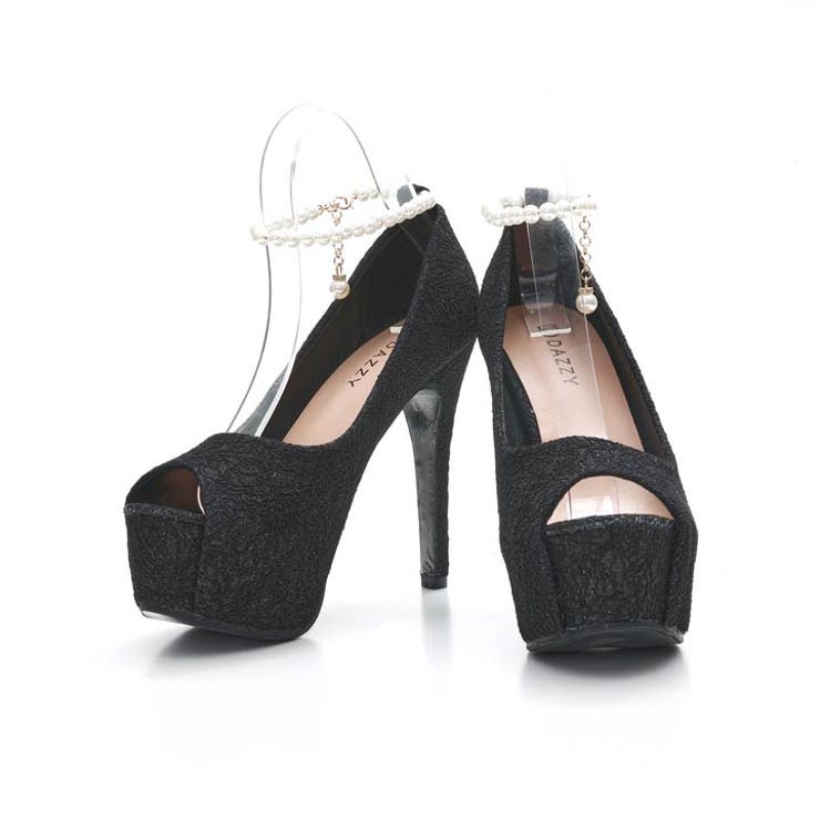 [dazzyオリジナル][12cmヒール]レースラメパールストラップオープントゥ… | Dazzy | 詳細画像2 