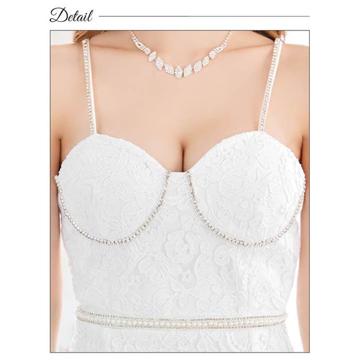 キャミソールビジューフラワーレースタイトミニドレス[SML/3サイズ展開] | Dazzy | 詳細画像10 