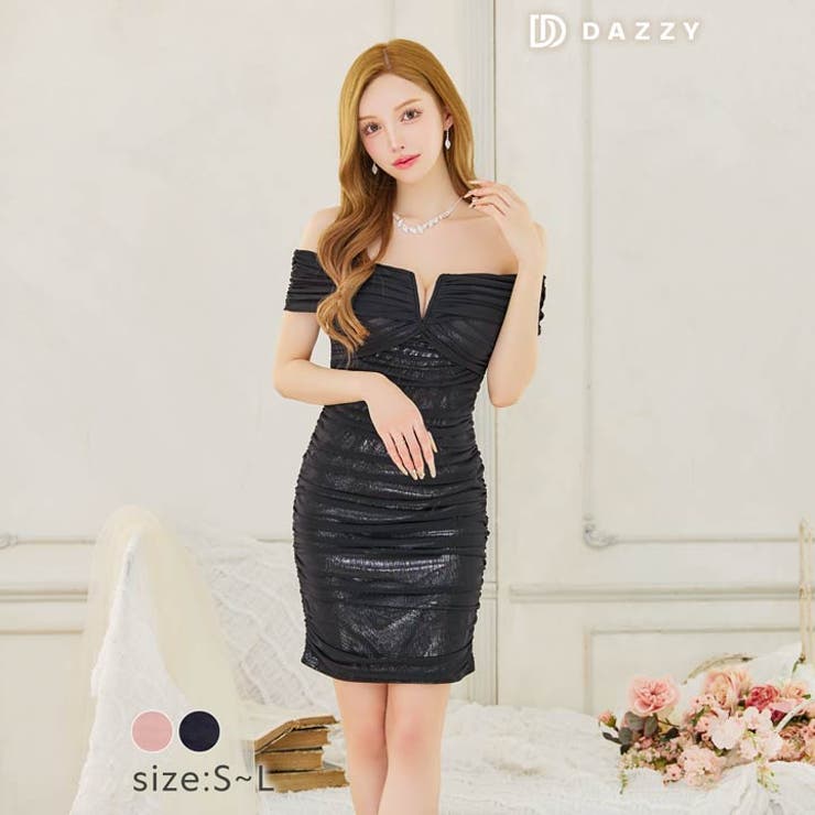 【Reiss】シャーリング オフショルダー ストレッチ ミニ ドレス Vカットオフショルシャーリングタイトミニドレス[SML/3サイズ