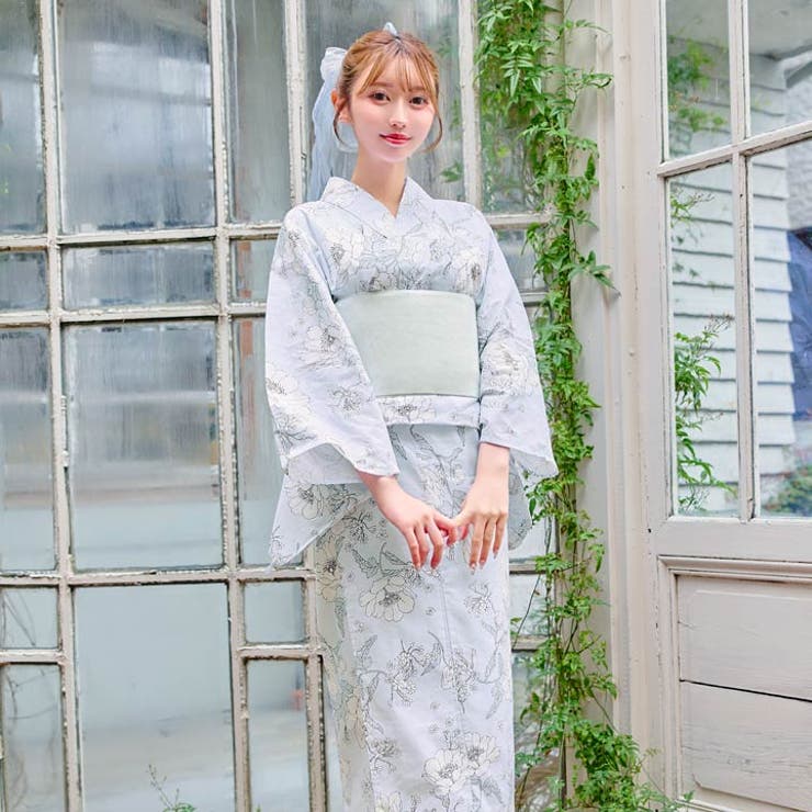 パステル線画アネモネ柄浴衣【2025年新作 YUKATA by | Dazzy | 詳細画像7 