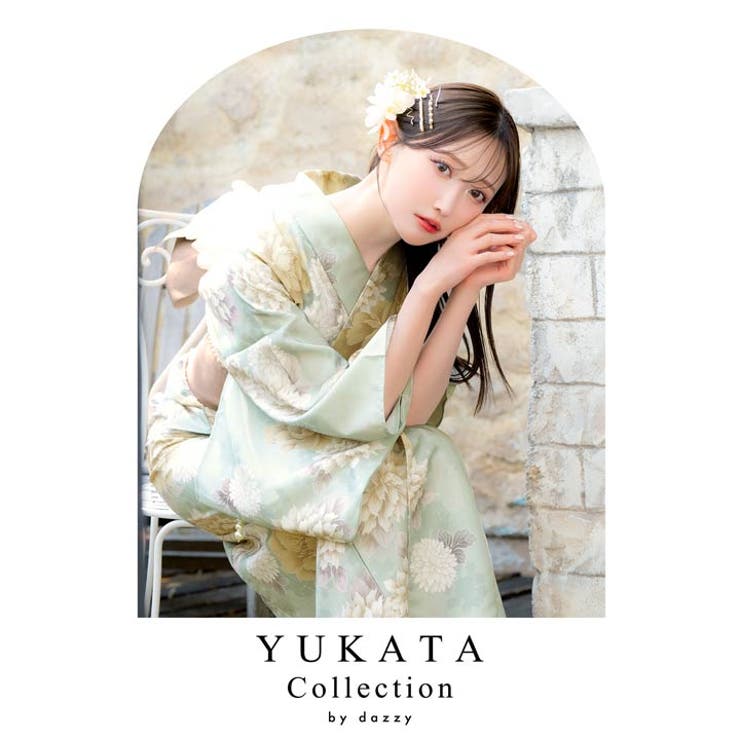 ほぼ新品　浴衣　dazzy ゆかた　麻混　2024 yukata 紫　セット ren-yus0143_1.jpg