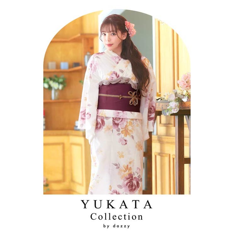 3点SET]アンティーク薔薇柄浴衣【YUKATA by dazzy】[品番