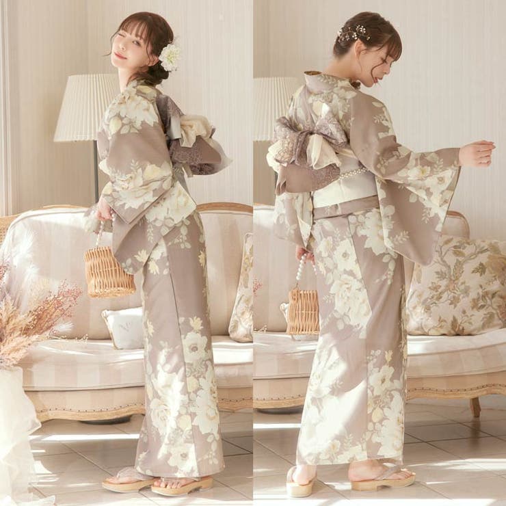 パステルガーリー牡丹柄浴衣+帯セット　dazzy 楽天市場】浴衣セット（ブランドdazzy）（和服｜レディース