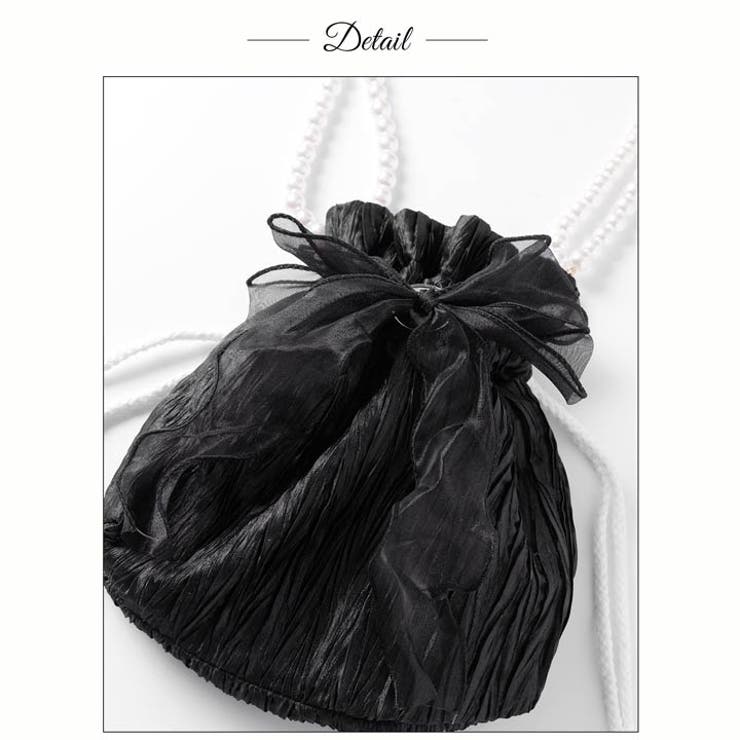 パールシアーリボン巾着バッグ | Dazzy | 詳細画像7 