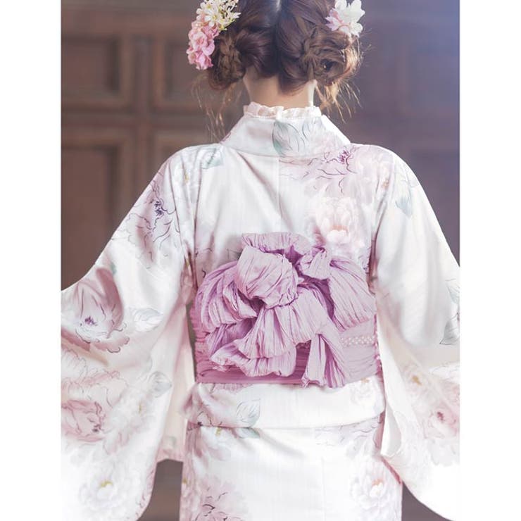 パステル線画八重咲薔薇柄浴衣[品番：DY000032719]｜Dazzy