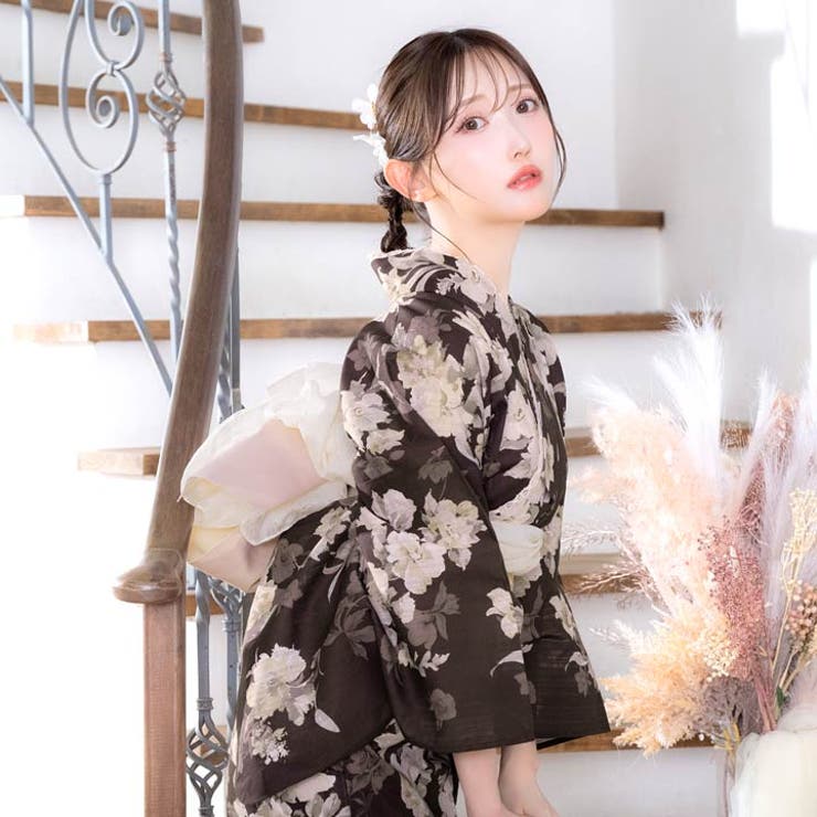 チュルチュルランド様　M3503★ 着物淡雪 ★ 綿浴衣 ★ 薔薇尽くし　浴衣 チュルチュルランド様 M3503☆ 着物淡雪 ☆ 綿浴衣 ☆ 薔薇