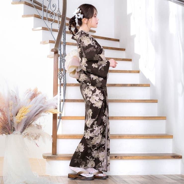 Kastane Vintage花柄浴衣 アイボリー Kastane（カスタネ）の「Vintage花柄浴衣（浴衣）」 - WEAR