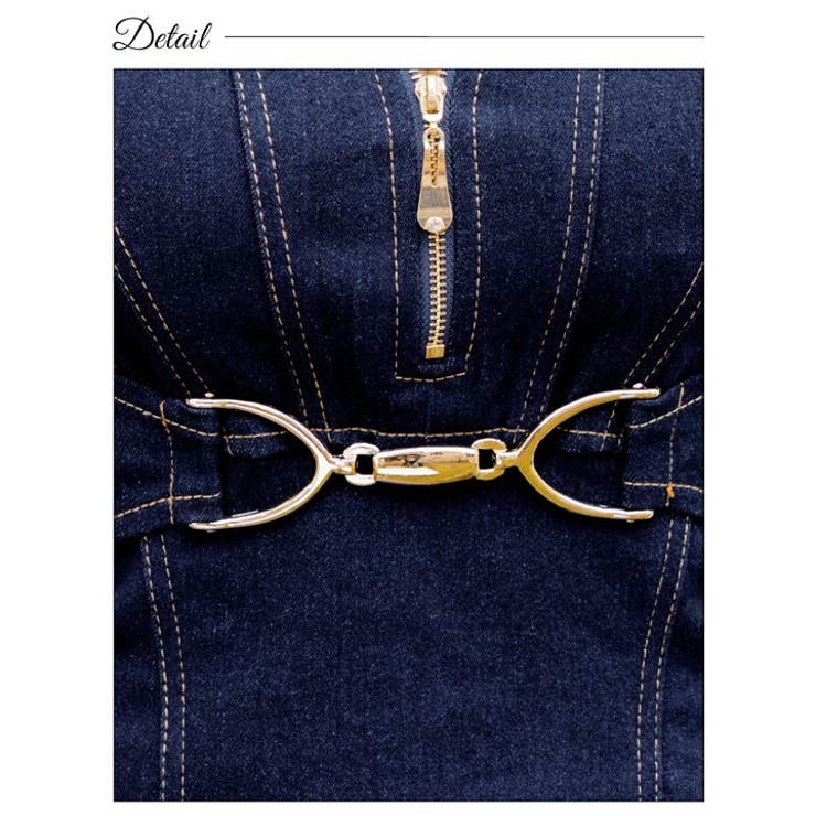 フロントジップデニム フロントジップ デニム 2024新作】GUのデニムフロントジップワンピース｜ウエストが細く