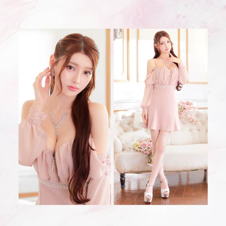 [SML 3サイズ展開] オーガンジーオフショルジップパールビジューマーメイドミ… | Dazzy | 詳細画像13 