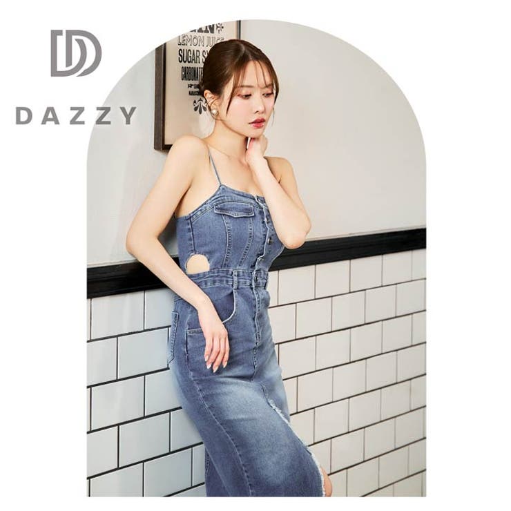 キャミソールスリットデニムロングワンピース [カジュアル dazzy[品番