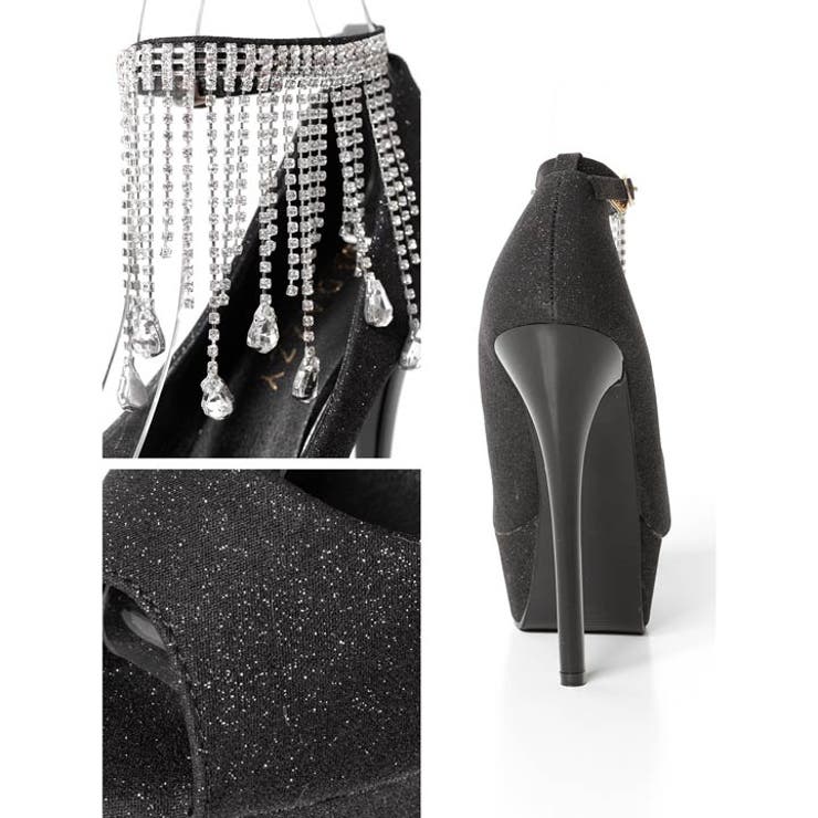  ゴージャスラメビジューフリンジオープントゥパンプス  | Dazzy | 詳細画像5 