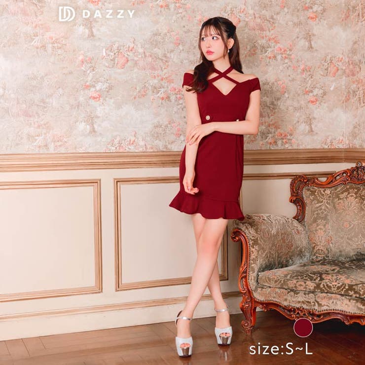 フィット感あるシルエット♪【alice+olivia】 デニム ミニドレス セール】Vネック サイド 刺繍 ノースリーブ タイト ミニドレス