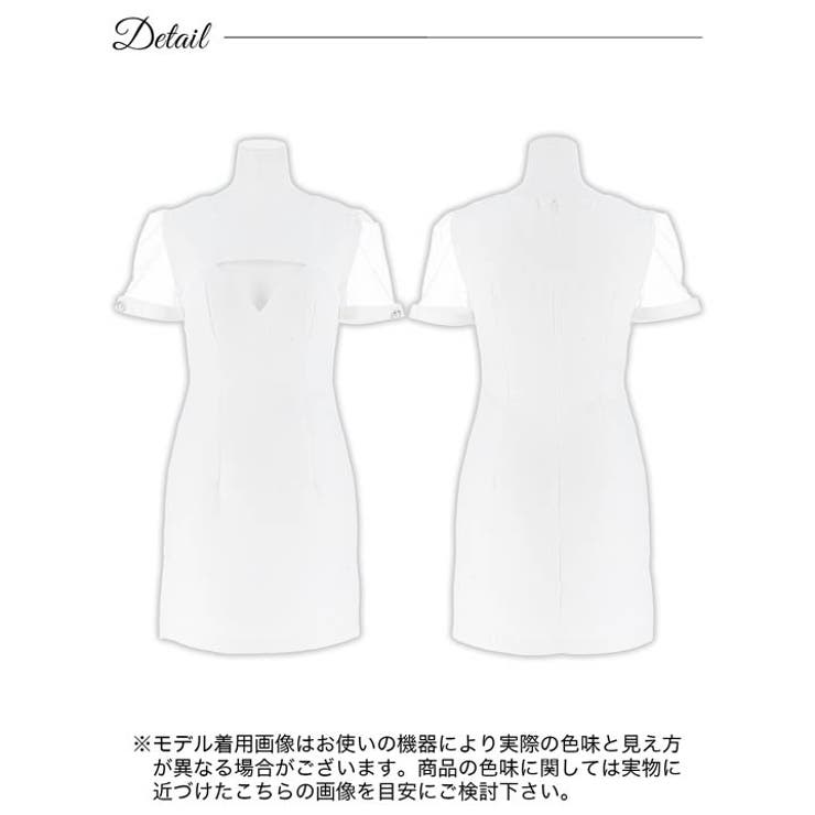 [SML 3サイズ展開] ワッフルラメカットアウトシアースリーブタイトミニドレス | Dazzy | 詳細画像10 