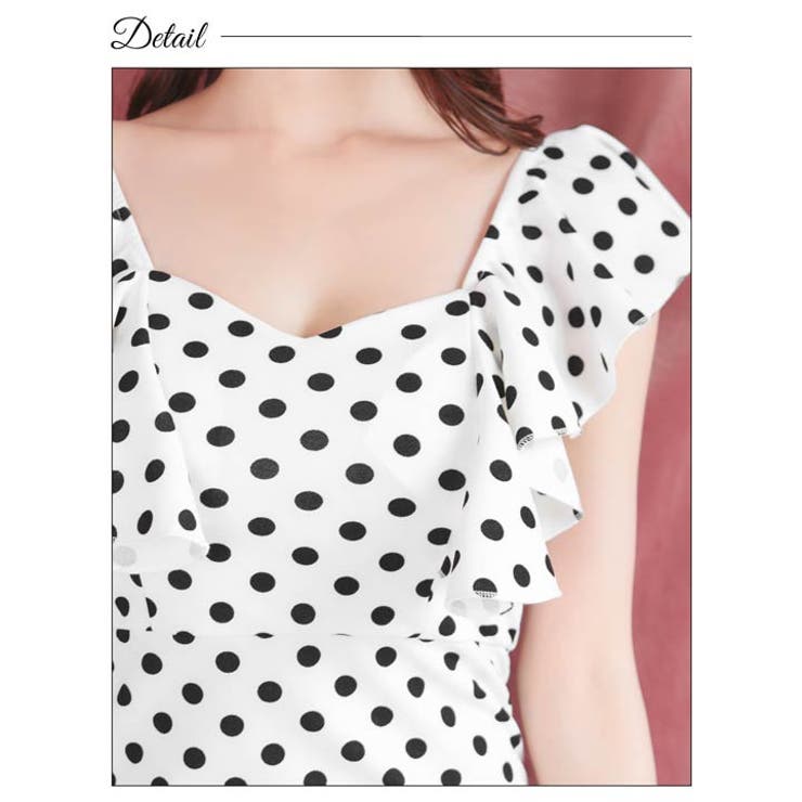 [プチプラドレス] ハートネックドットフリルスリーブタイトミニドレス[SML 3… | Dazzy | 詳細画像10 