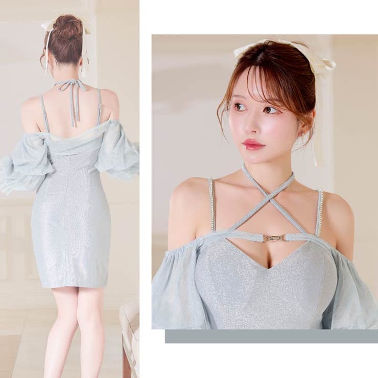 [2way] 2wayチュールボレロ付きグリッターキャミソールタイトミニドレス … | Dazzy | 詳細画像13 