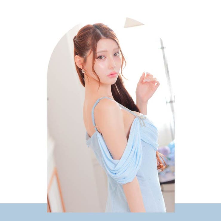 [SML 3サイズ展開] ドレープチュールビジューリボンキャミソールタイトミニド… | Dazzy | 詳細画像15 