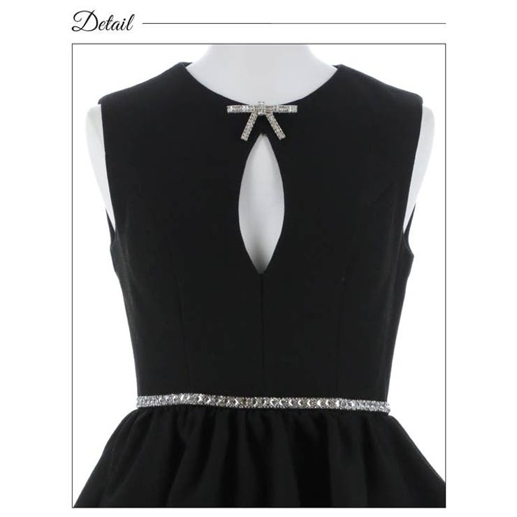 [Aライン] ティアードリボンビジューホールAラインミニドレス[XS~M 3サイ… | Dazzy | 詳細画像14 