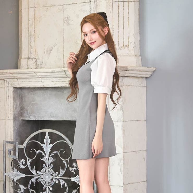 パフスリーブシャツドッキングニットワンピース[カジュアル dazzy close… | Dazzy | 詳細画像10 