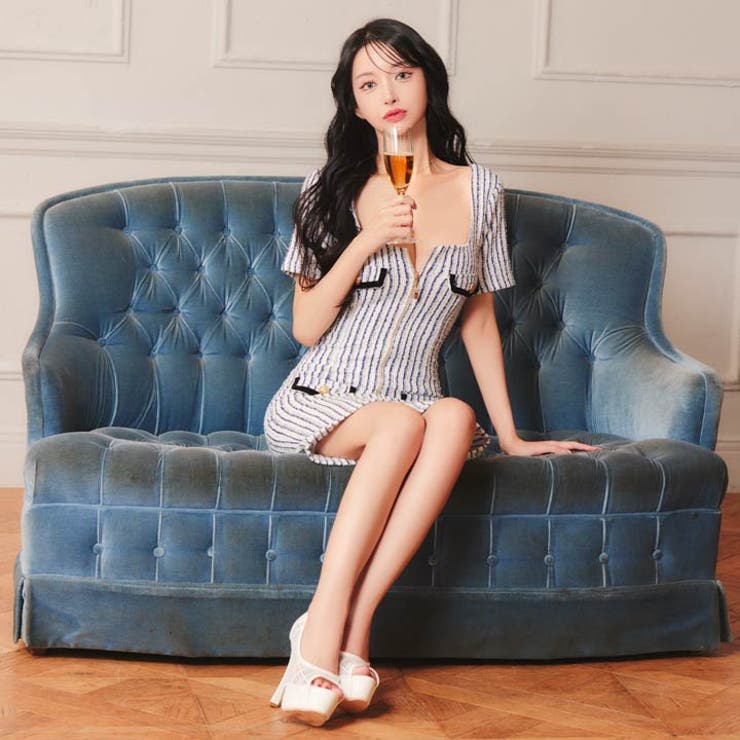 [13 5cmヒール] スパンコールメッシュオープントゥパンプス | Dazzy | 詳細画像15 