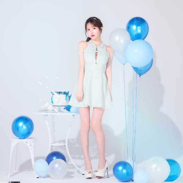 【an】フロントシアービジューレース半袖マーメイドミニドレス フロントジップシアービジューフラワーマーメイドミニドレス L - メルカリ