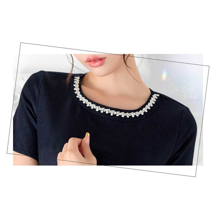 [SML 3サイズ展開] サイドファスナーバックカット半袖タイトミニドレス | Dazzy | 詳細画像15 