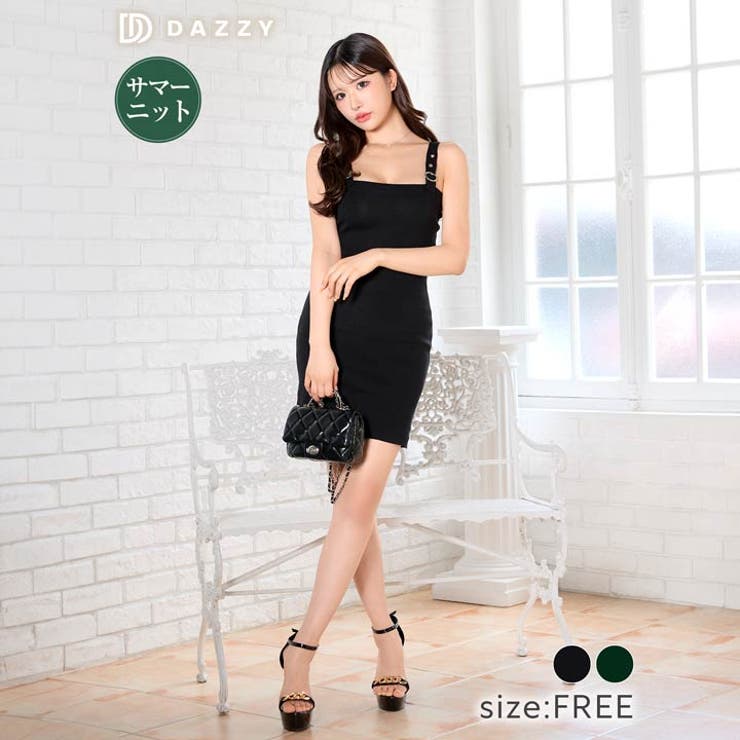 バックルベルトストラップニットワンピース [カジュアル dazzy | Dazzy | 詳細画像2 
