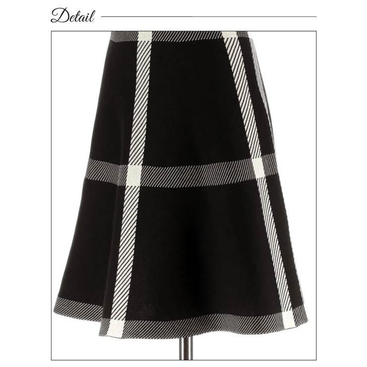  ノースリーブチェック柄Aラインニットワンピース | Dazzy | 詳細画像11 