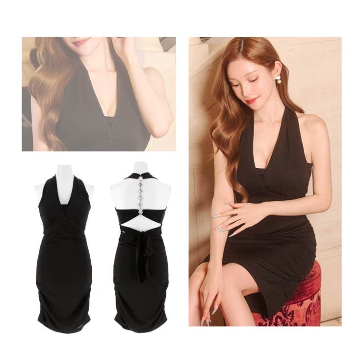 バックカットビジューホルターネックワンピース | Dazzy | 詳細画像16 