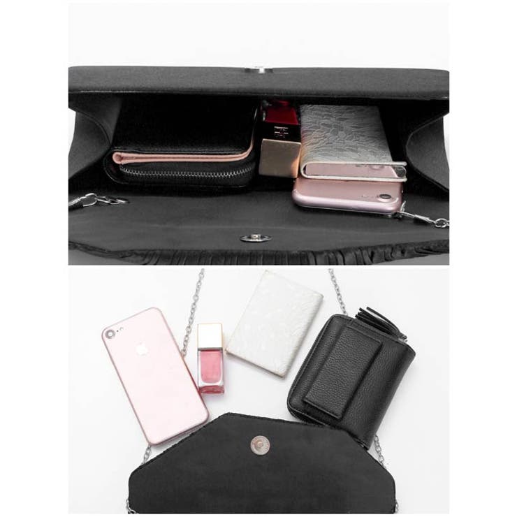 [2way] ルミナスサテンプリーツクラッチ＆ショルダーバッグ | Dazzy | 詳細画像10 