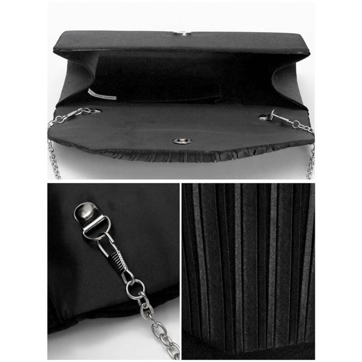 [2way] ルミナスサテンプリーツクラッチ＆ショルダーバッグ | Dazzy | 詳細画像9 