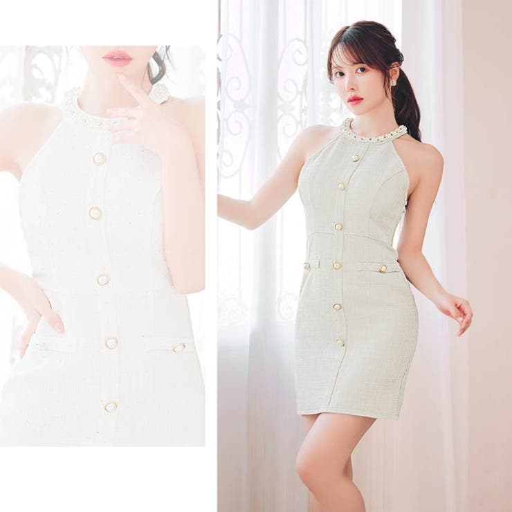 ラメツイードパールビジューアメスリタイトミニドレス[SML/3サイズ展開] | Dazzy | 詳細画像15 