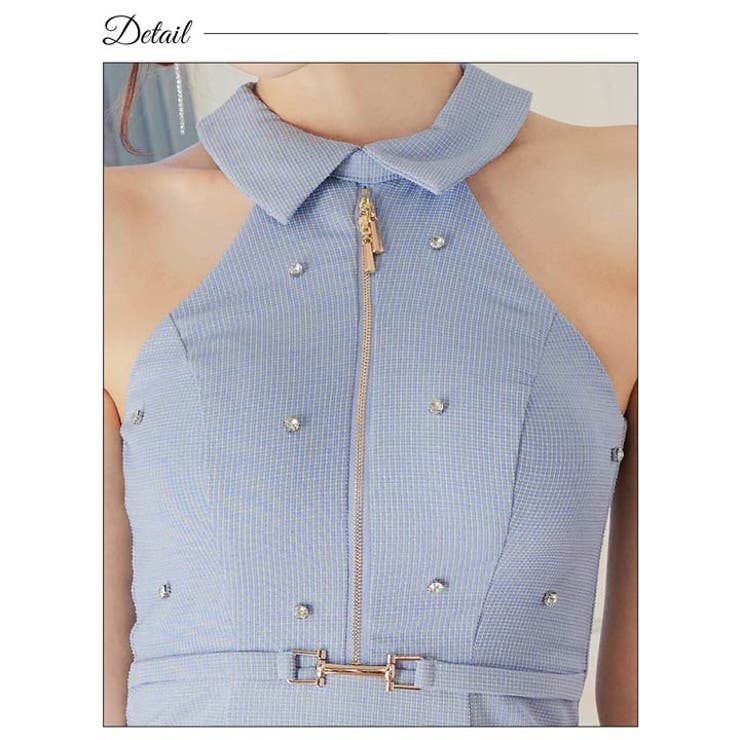 [Aライン] 襟付きファスナービジューアメスリティアードAラインミニドレス[XS… | Dazzy | 詳細画像10 