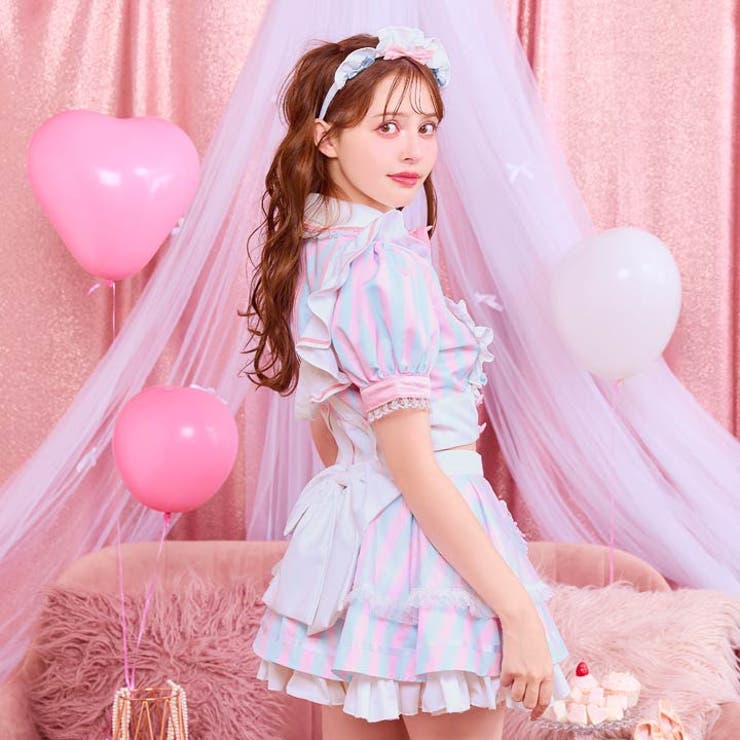 [4点SET]キャンディーフリルメイドコスチューム [ コスプレ | Dazzy | 詳細画像5 