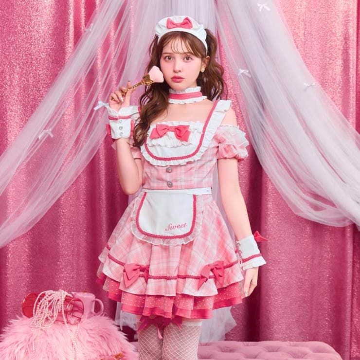 [7点SET]ラブリーチェックメイドコスチューム [ コスプレ | Dazzy | 詳細画像5 