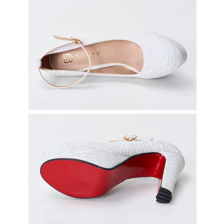  シャイニーラメストライプオープントゥパンプス  | Dazzy | 詳細画像5 