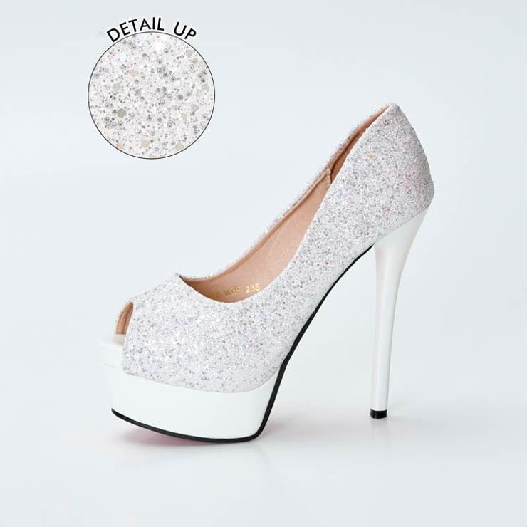 10/20までセール開催中‼️とんがらないラメトップス Evelyne エナメルオーロラグリッターオープントゥパンプス[品番：DY000033764