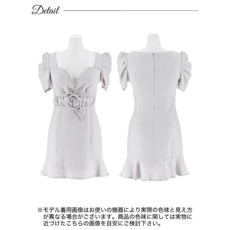 パールビジューウエストリボン半袖マーメイドミニ丈キャバドレス[SML 3サイズ展… | Dazzy | 詳細画像11 