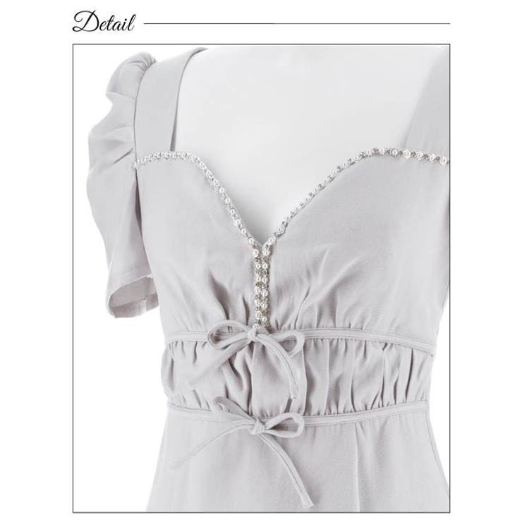 パールビジューウエストリボン半袖マーメイドミニ丈キャバドレス[SML 3サイズ展… | Dazzy | 詳細画像12 