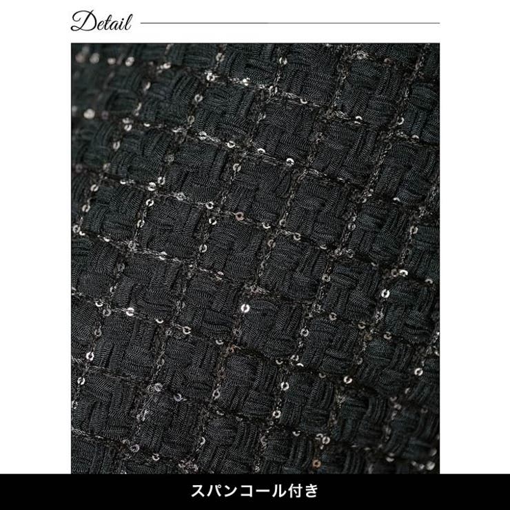 スパンコールカットアウトファスナー半袖タイトミニ丈キャバドレス | Dazzy | 詳細画像13 