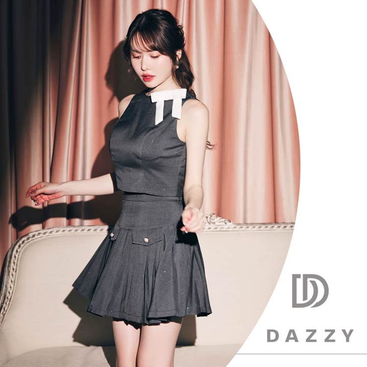 サイドリボンノースリーブポケットプリーツAラインミニセットアップ[SML 3サイ… | Dazzy | 詳細画像12 