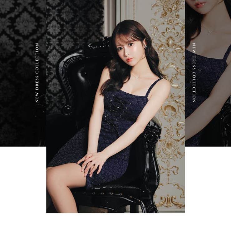 キャミソールラメ格子柄レースアップタイトミニドレス[SML/3サイズ展開] | Dazzy | 詳細画像13 